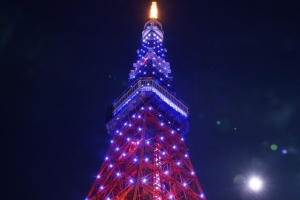 日本队vs世界杯对手_东京塔亮灯支持蓝武士_足球世界杯直播